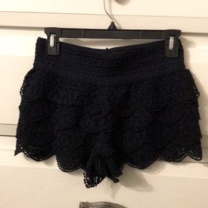 Navy lace shorts